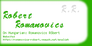 robert romanovics business card