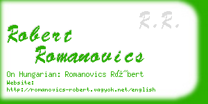 robert romanovics business card